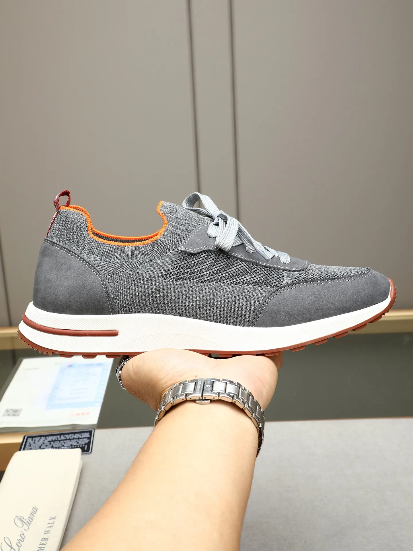 Men's shoes 💰420 LP new product on sale Loro Piana knitted sneakers | Made of Wish wool blended fabric | The upper is made of unique knitted fabrics
